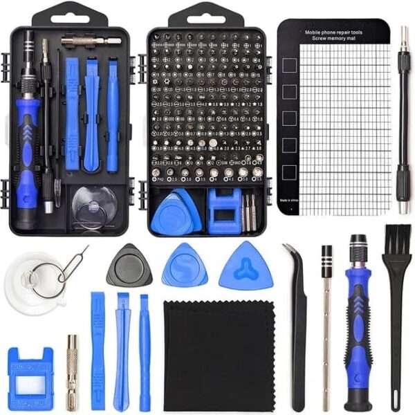 Jeu de tournevis de précision 138/122 en 1, tournevis magnétique, clé de poche, outils manuels pour la réparation de téléphones portables(122 bleu)